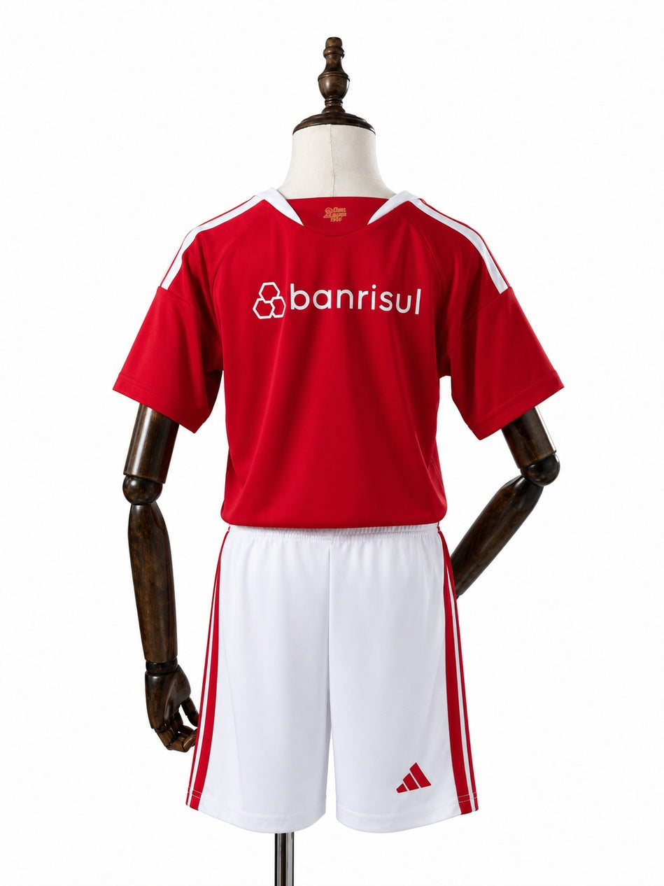 Internacional 2026/27 Home kids kit Jersey back wood mannequin white background