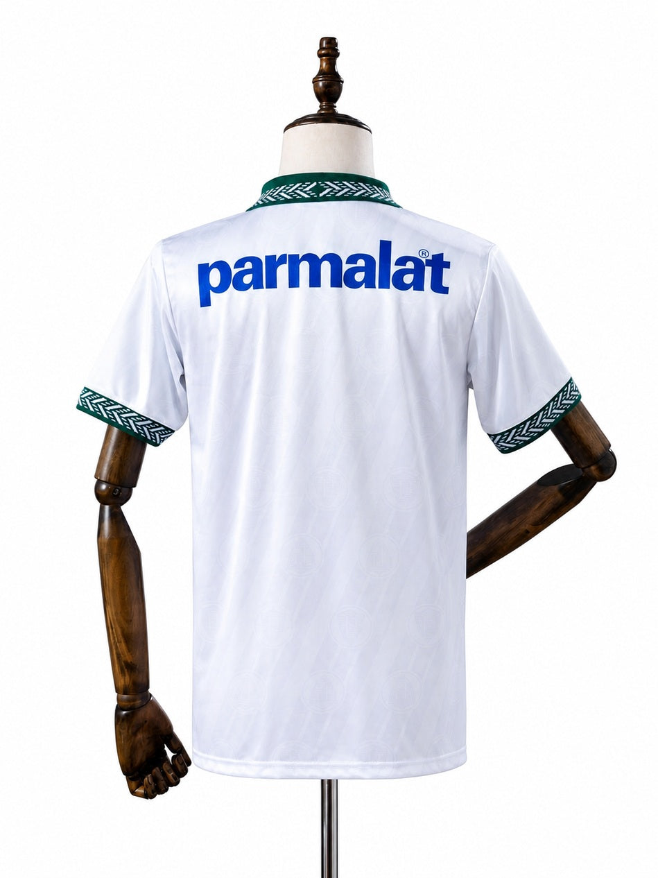 Palmeiras 1994/95 Away Retro Jersey back wood mannequin white background