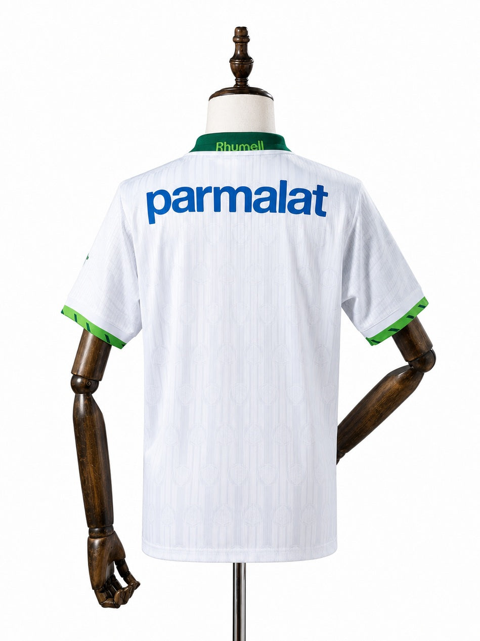 Palmeiras 1996 Away Retro Jersey back wood mannequin white background