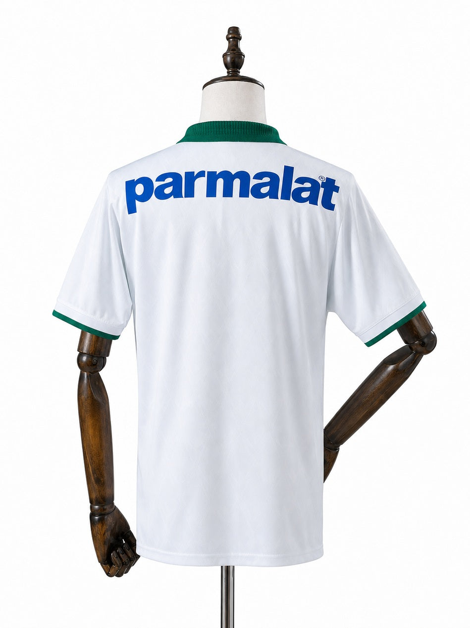 Palmeiras 1996 Third Away Retro Jersey back wood mannequin white background