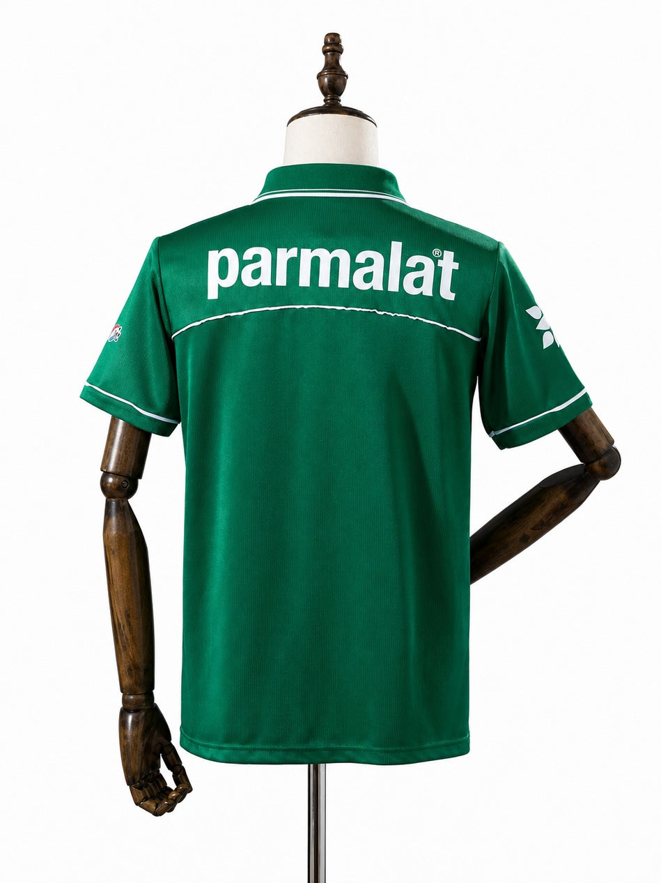 Palmeiras 1999 Home Retro Jersey back wood mannequin white background