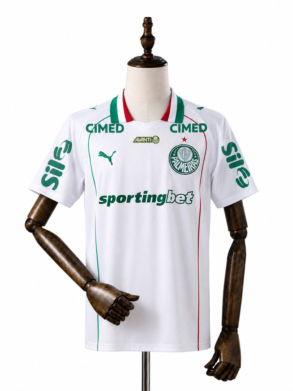 Palmeiras 2026/27 All sponsors Away Jersey front wood mannequin white background