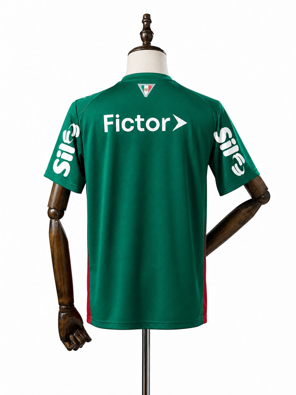 Palmeiras 2026/27 All sponsors Home Jersey back wood mannequin white background