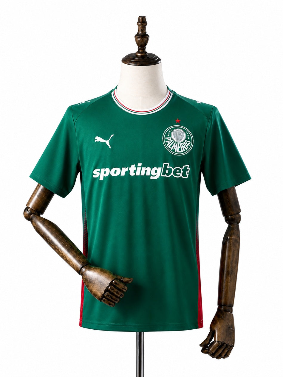Palmeiras 2026/27 Home Jersey front wood mannequin white background