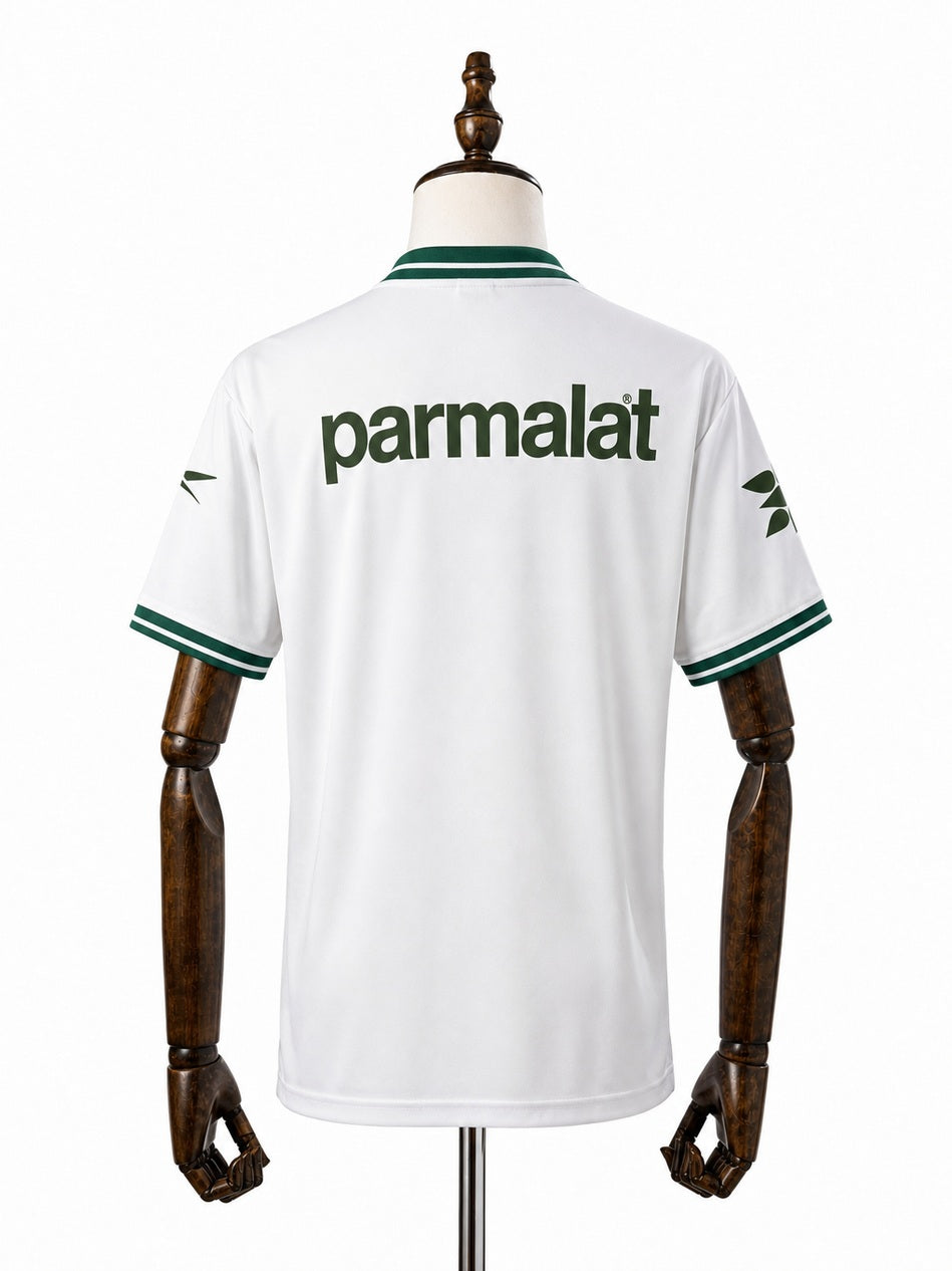 Palmeiras Away Retro Jersey back wood mannequin white background