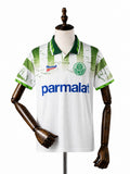 Palmeiras Away Retro white Jersey front wood mannequin white background