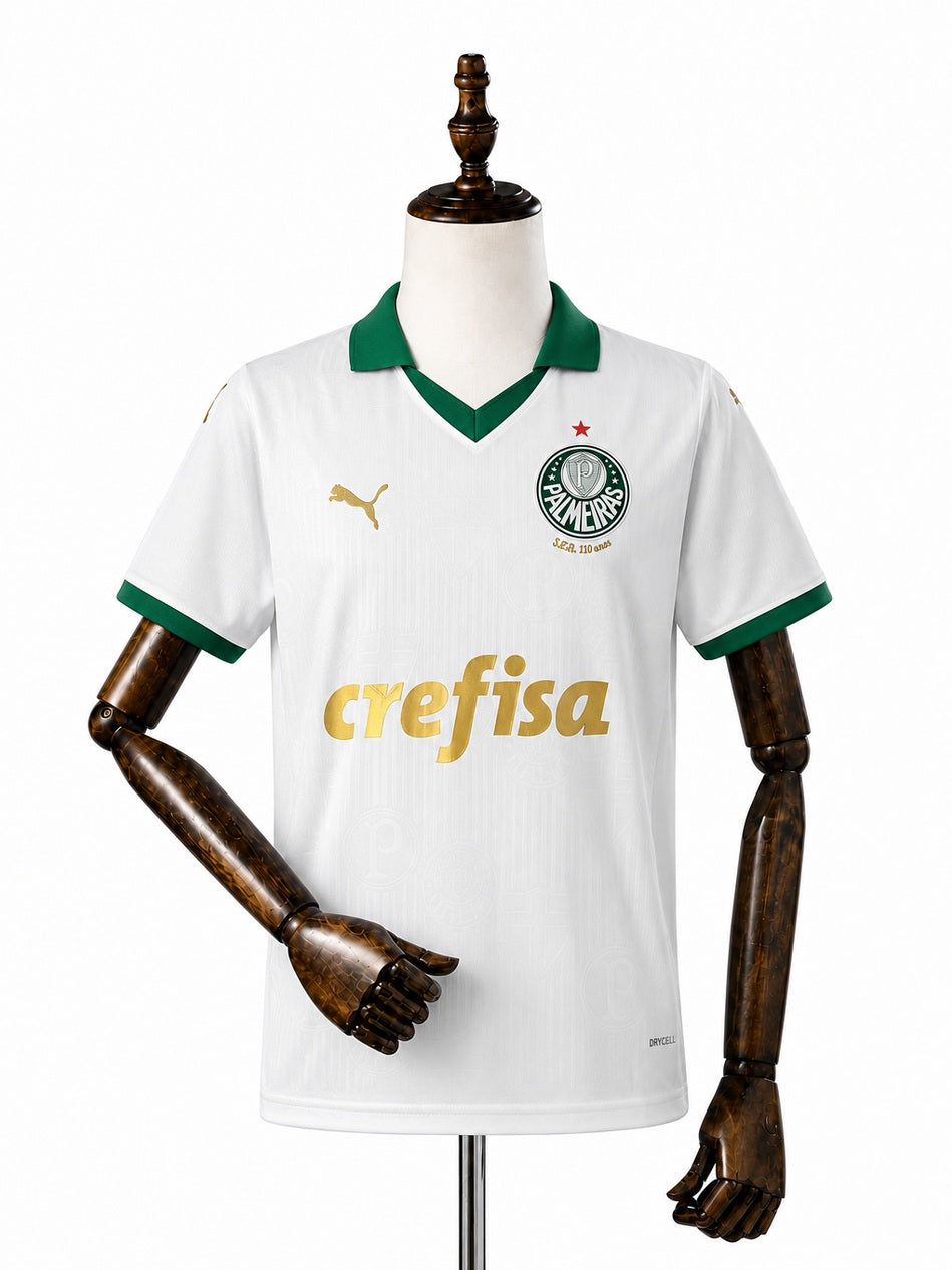 Palmeiras Away Women jersey front wood mannequin white background