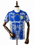 Palmeiras Blue Goalkeeper Spider Edition Jersey All Sponsor front wood mannequin white background