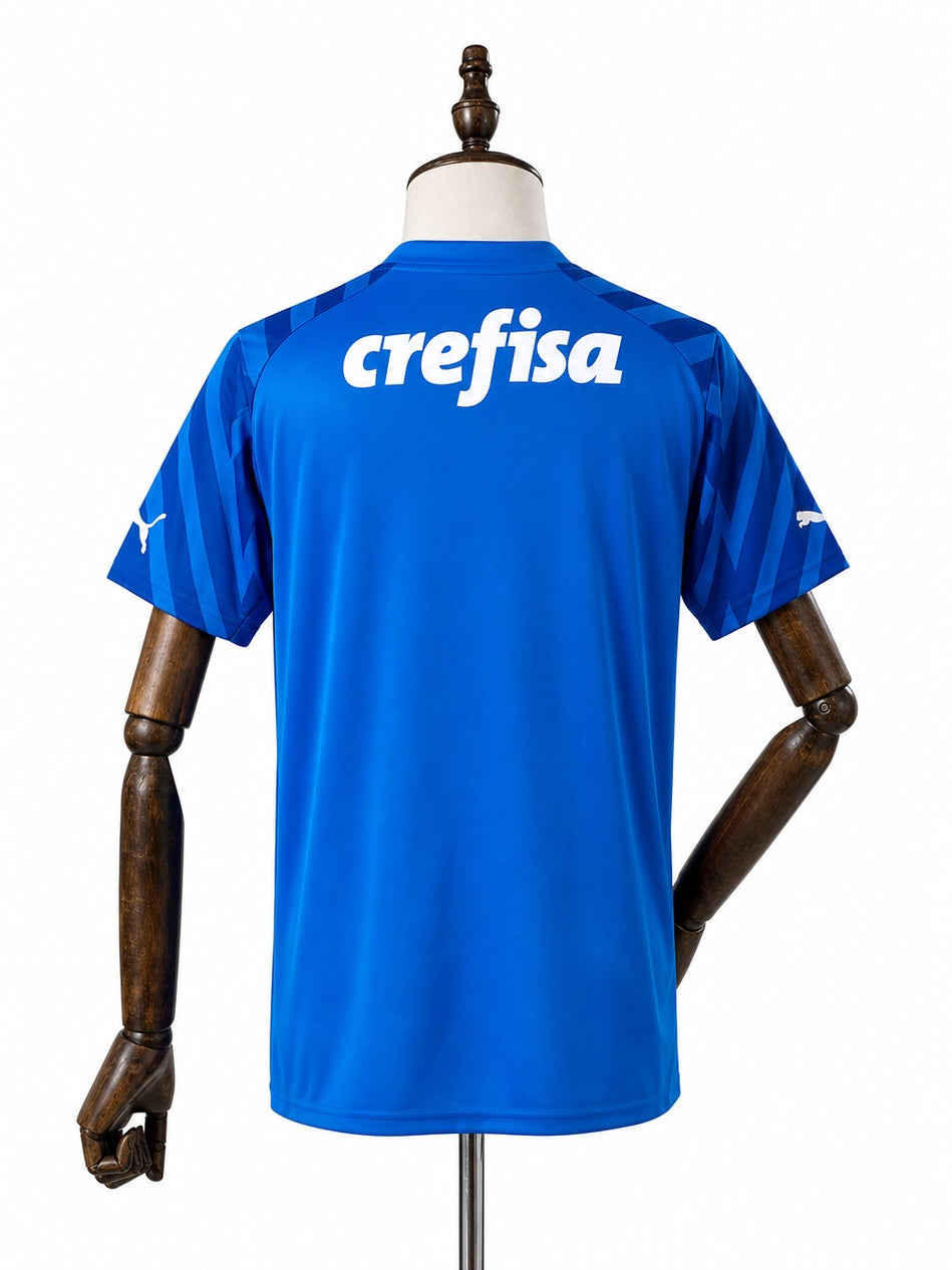 Palmeiras Goalkeeper Blue Jersey back wood mannequin white background