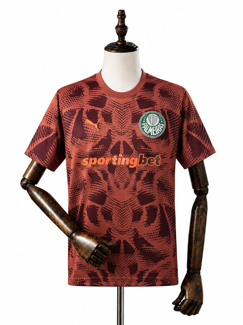 Palmeiras Goalkeeper Jersey front wood mannequin white background
