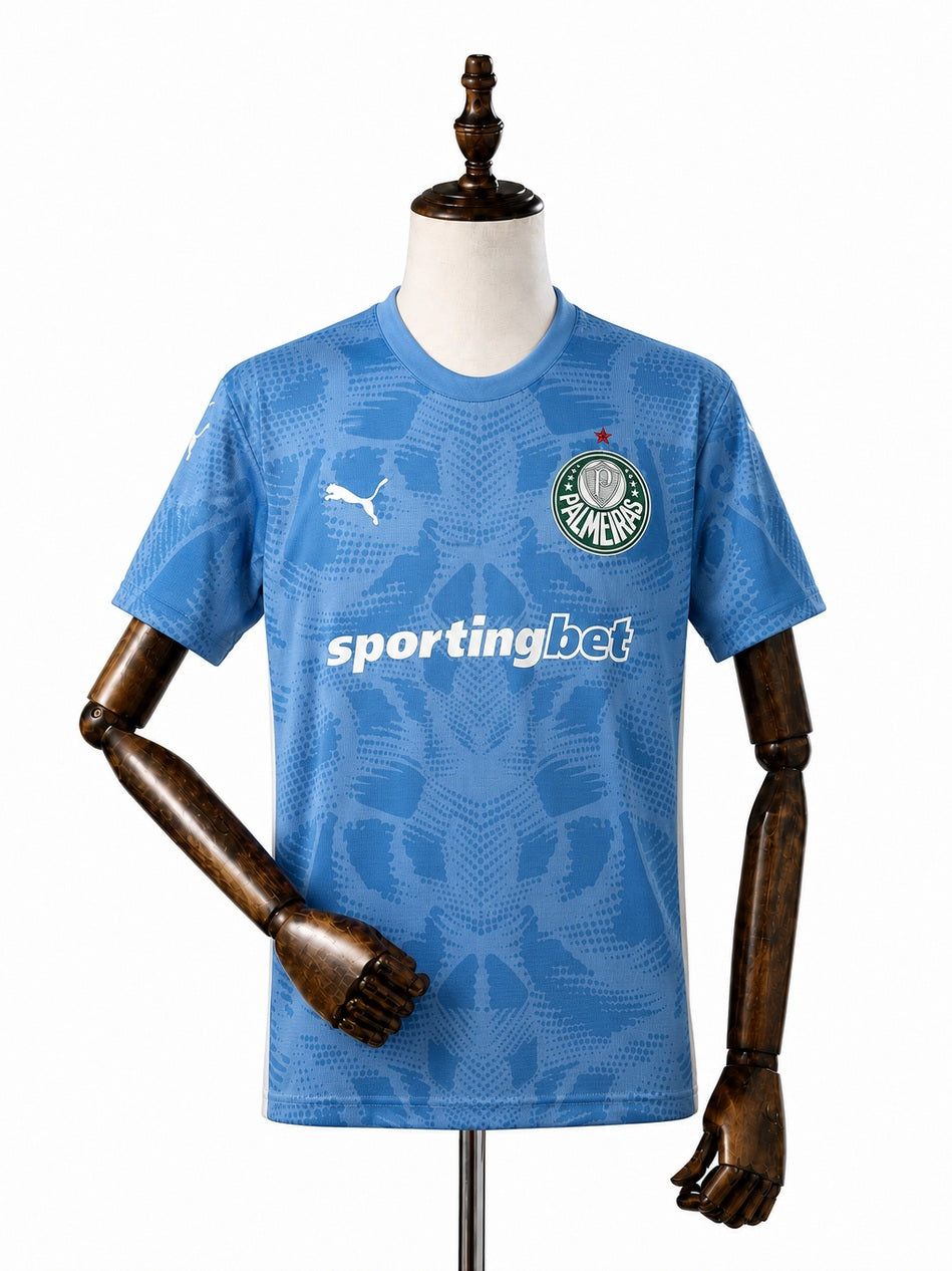 Palmeiras Goalkeeper Jersey front wood mannequin white background