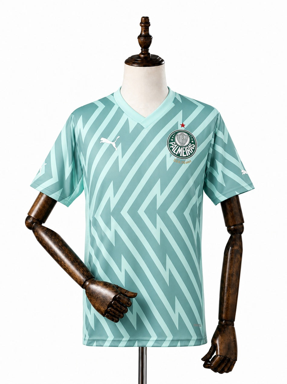 Palmeiras Goalkeeper Jersey front wood mannequin white background