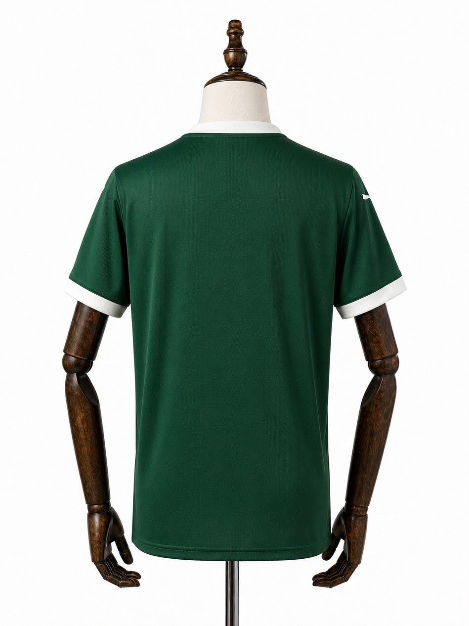 Palmeiras home Jersey back wood mannequin white background