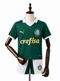 Palmeiras home Kids kit front wood mannequin white background