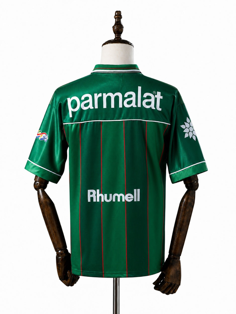 Palmeiras Home Retro Jersey back wood mannequin white background