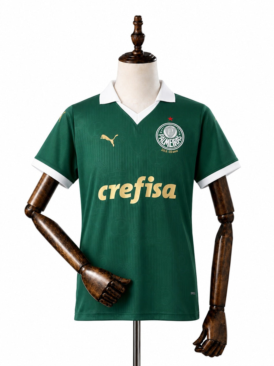 Palmeiras Home Women jersey front wood mannequin white background