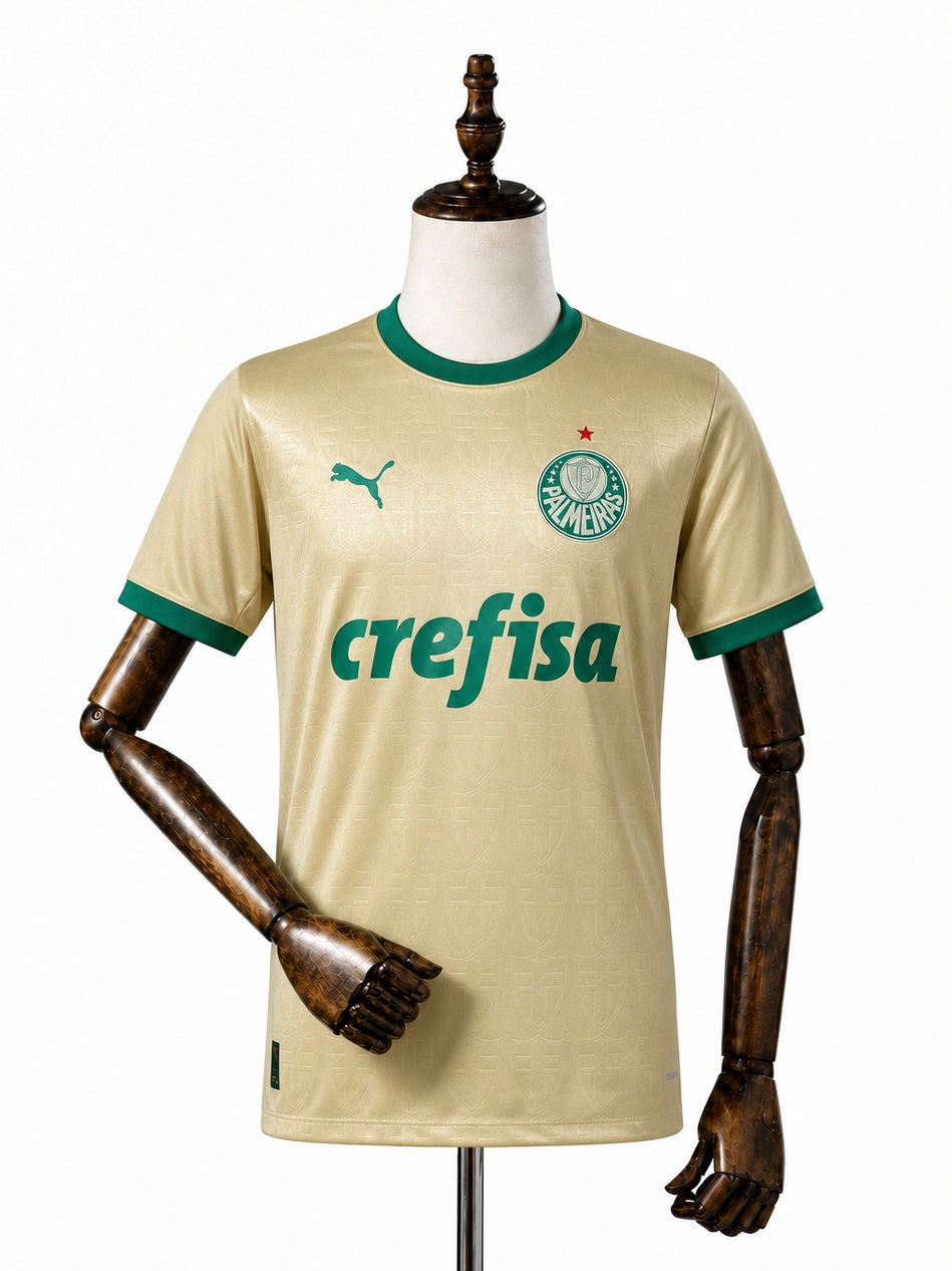 Palmeiras player Version jersey front wood mannequin white background