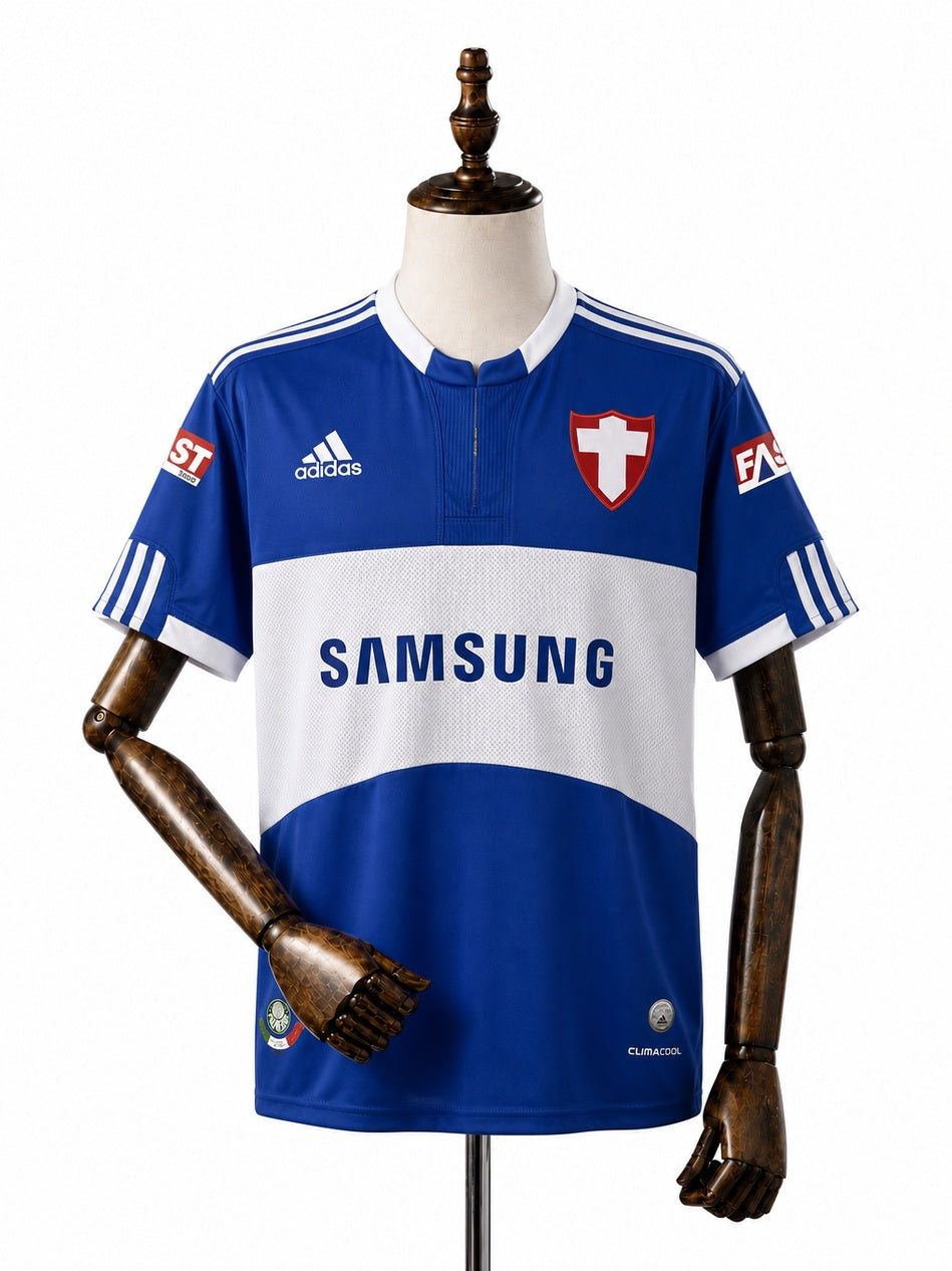 Palmeiras Retro blue Jersey front wood mannequin white background