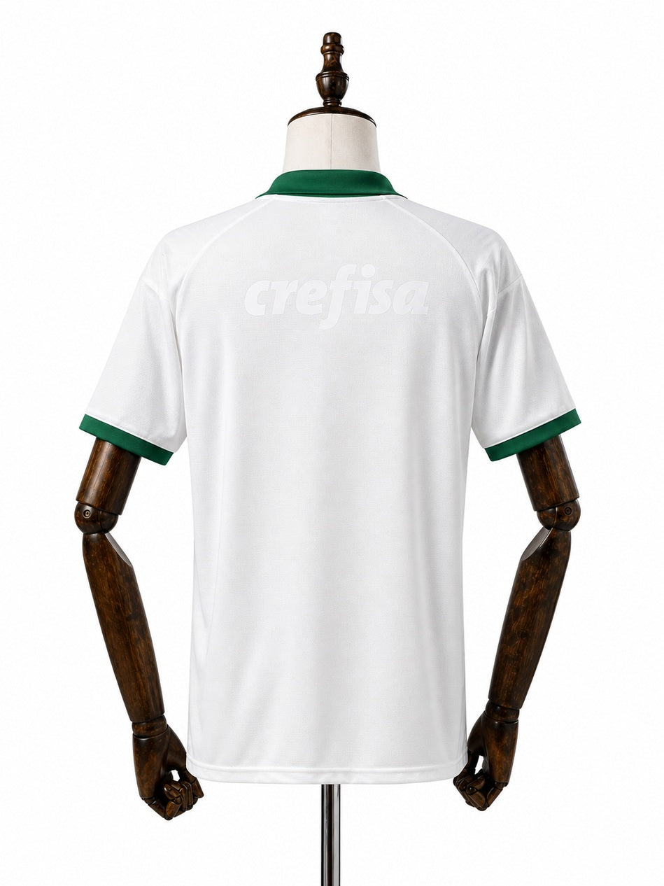 Palmeiras Special Edition White Jersey back wood mannequin white background