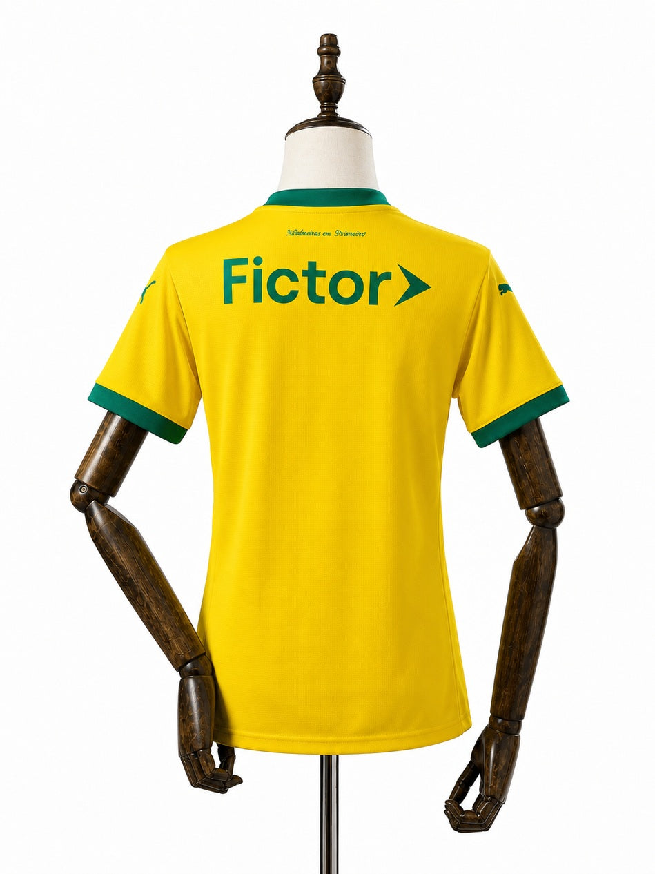 Palmeiras Third Away Women Jersey back wood mannequin white background