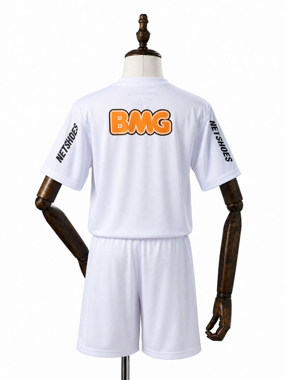 Santos 12/13 Home Retro Kids Kit Jersey back wood mannequin white background