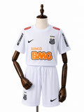 Santos 12/13 Home Retro Kids Kit Jersey front wood mannequin white background