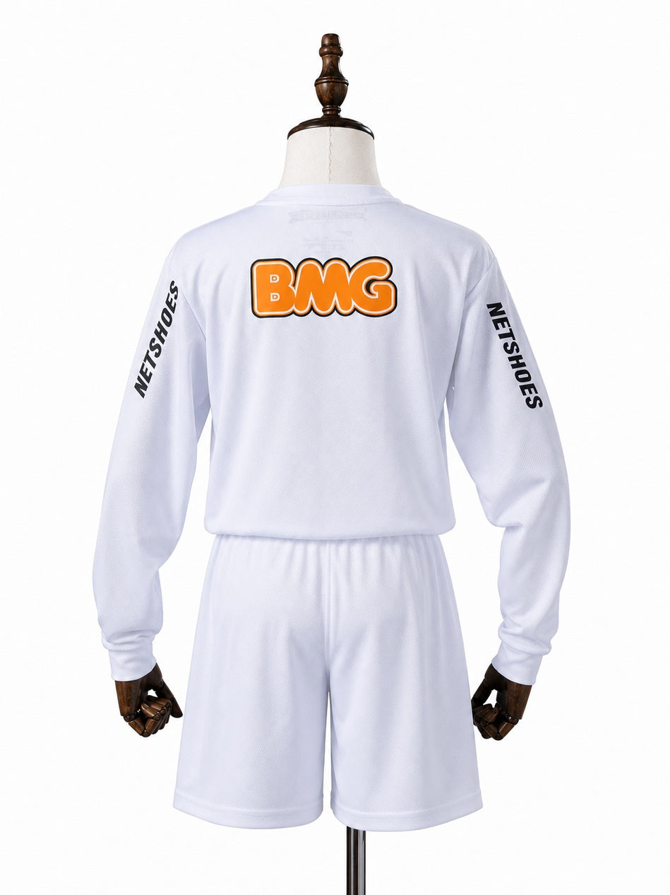 Santos 12/13 Home Retro Long Sleeve Kids Kit Jersey back wood mannequin white background