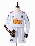 Santos 12/13 Home Retro Long Sleeve Kids Kit Jersey front wood mannequin white background