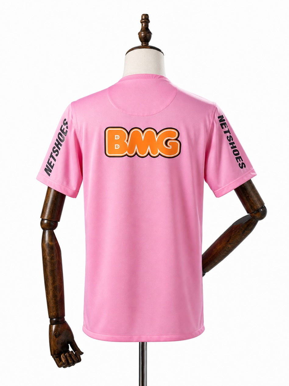 Santos 12/13 Retro/Pink Jersey back wood mannequin white background