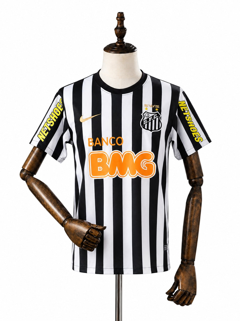 Santos 2012/13 Away Retro Jersey front wood mannequin white background