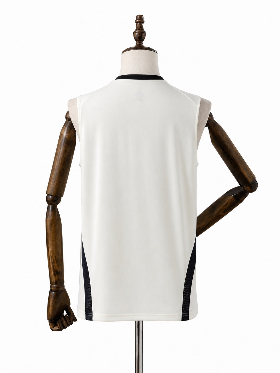 Santos 2026/27 Training Vest Beige back wood mannequin white background