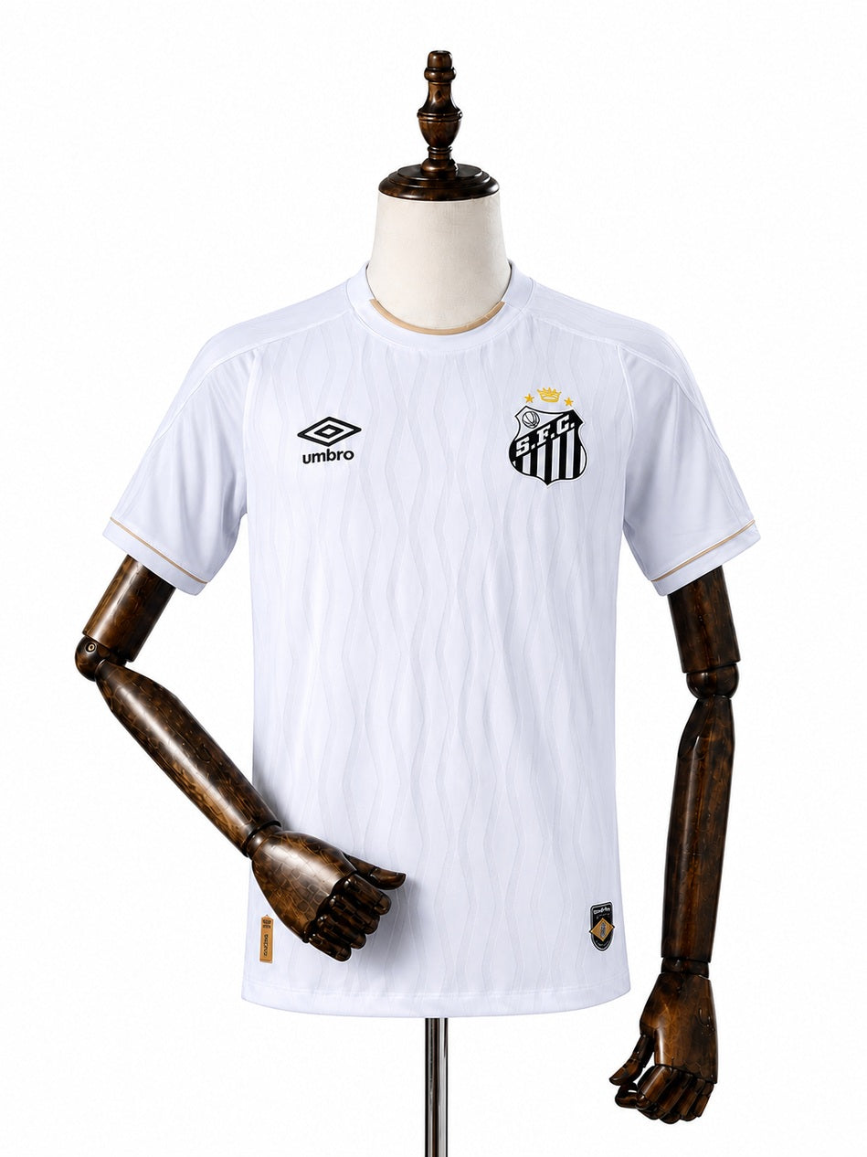 Santos 26/27 Home Player Version Jersey front wood mannequin white background