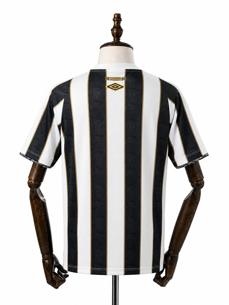 Santos away all sponsors Jersey back wood mannequin white background