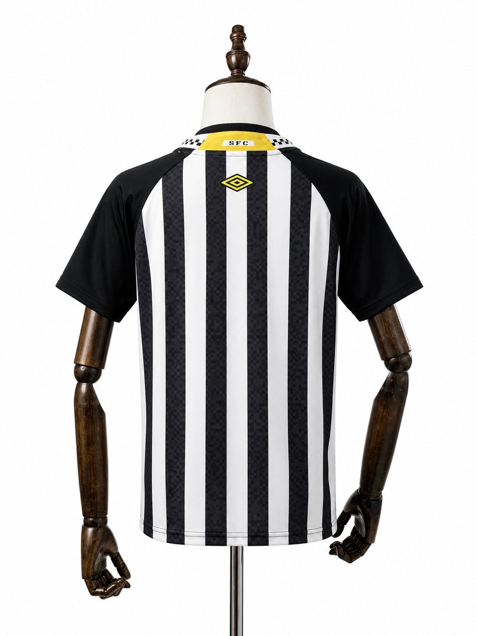 Santos Away kids jersey back wood mannequin white background