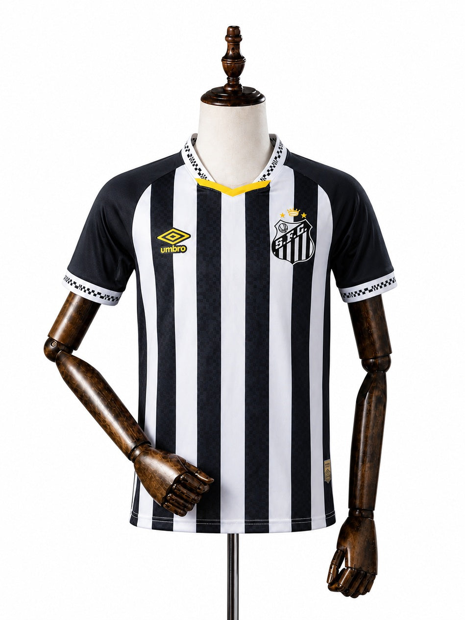 Santos Away Player Version Jersey front wood mannequin white background