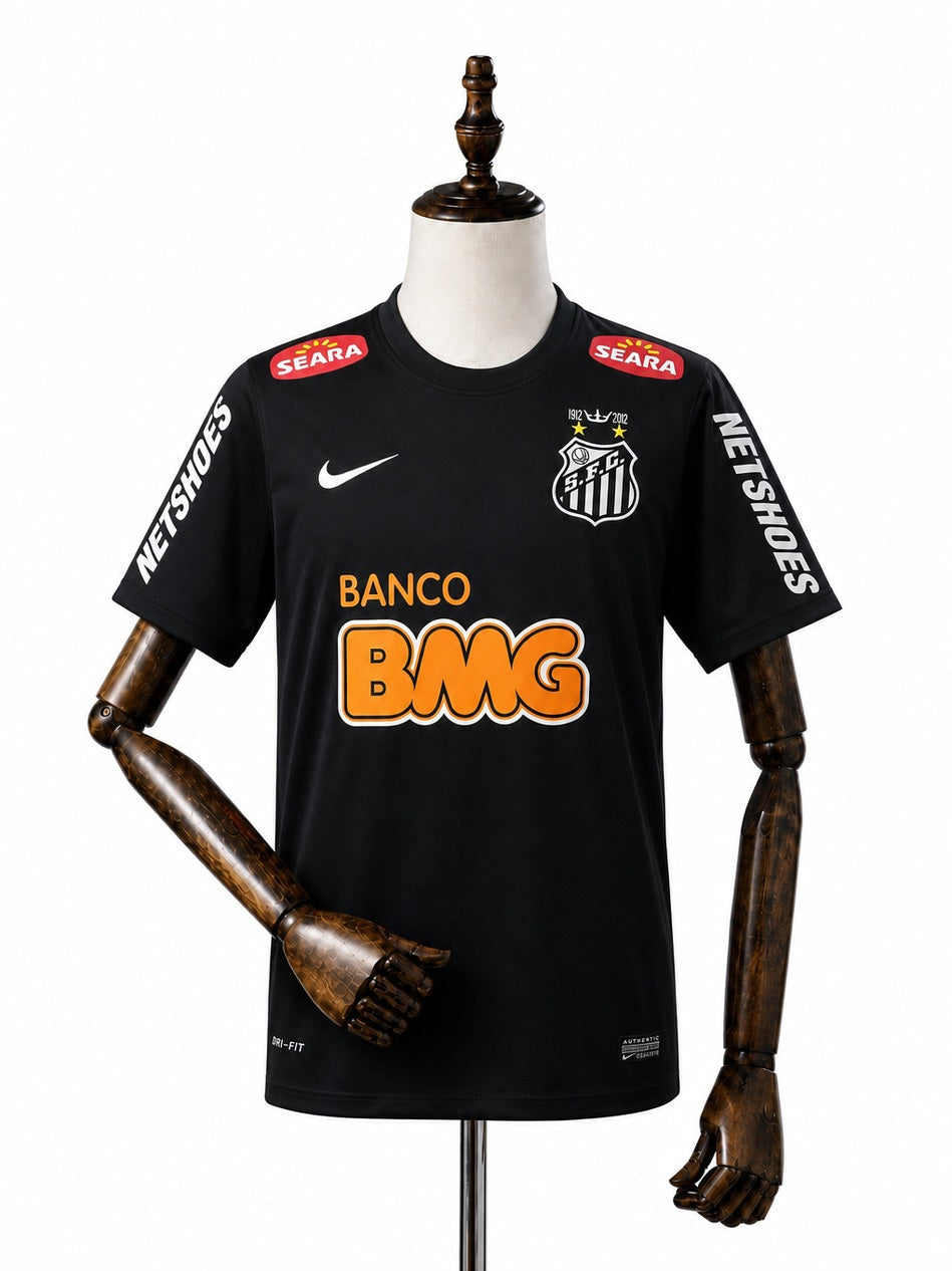Santos Away Retro Jersey front wood mannequin white background