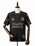 Santos Commemorative Edition Black Retro Jersey front wood mannequin white background