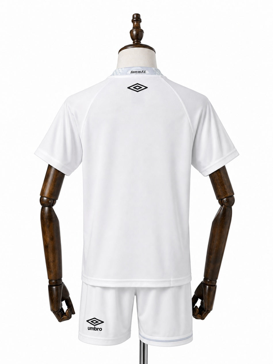 Santos home kids kit jersey back wood mannequin white background