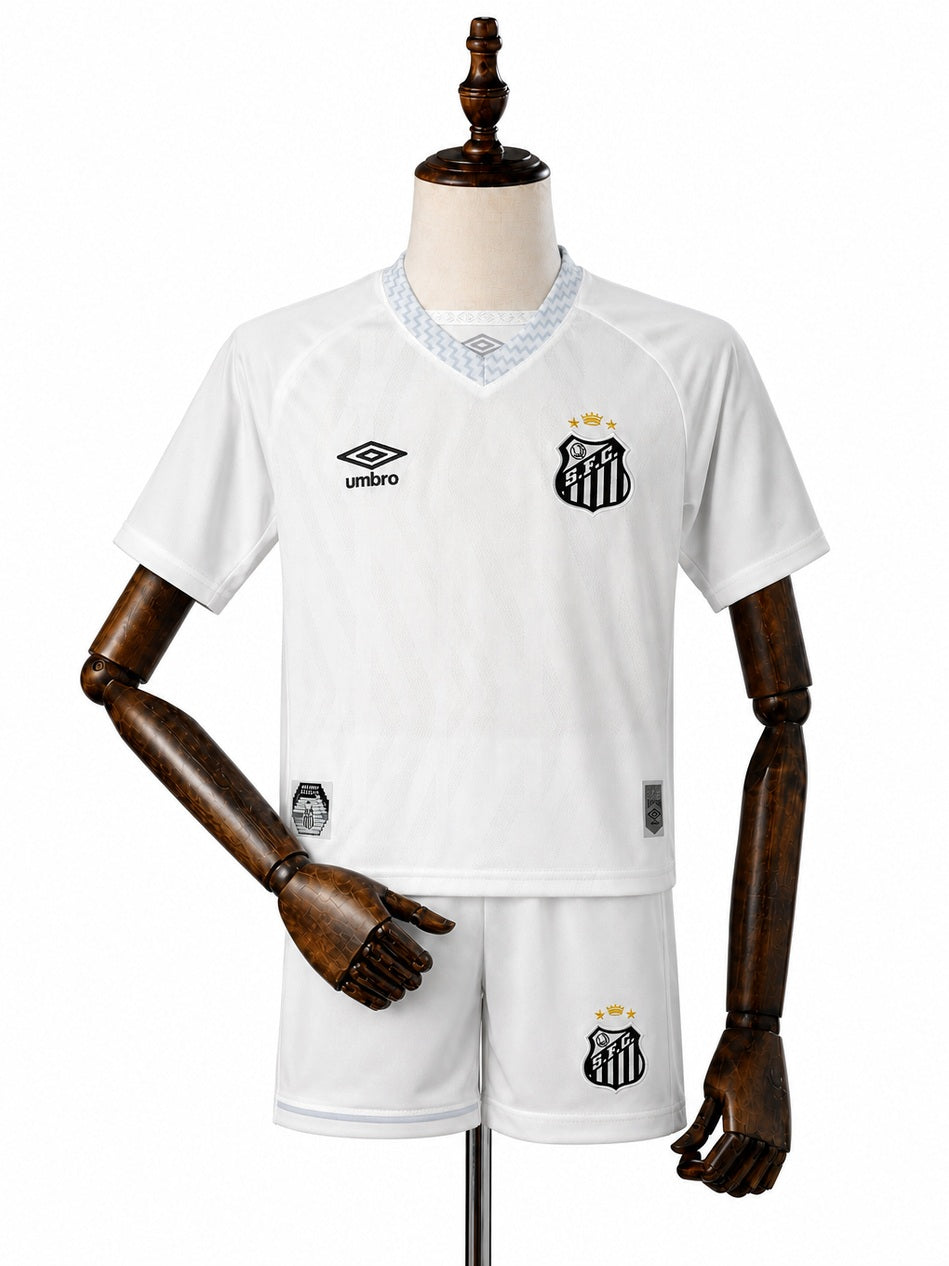 Santos home kids kit jersey front wood mannequin white background