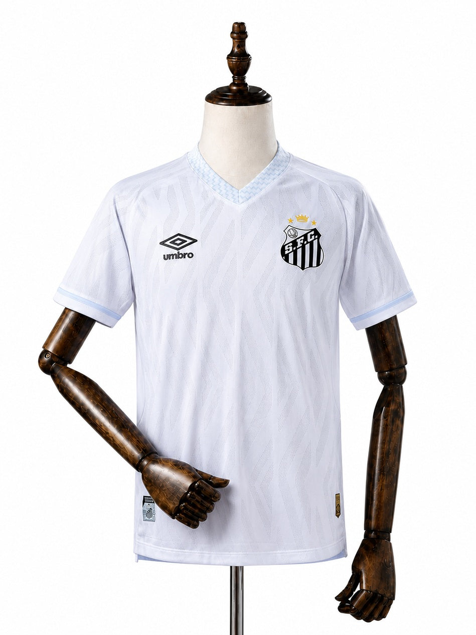 Santos Home Player Version Jersey front wood mannequin white background
