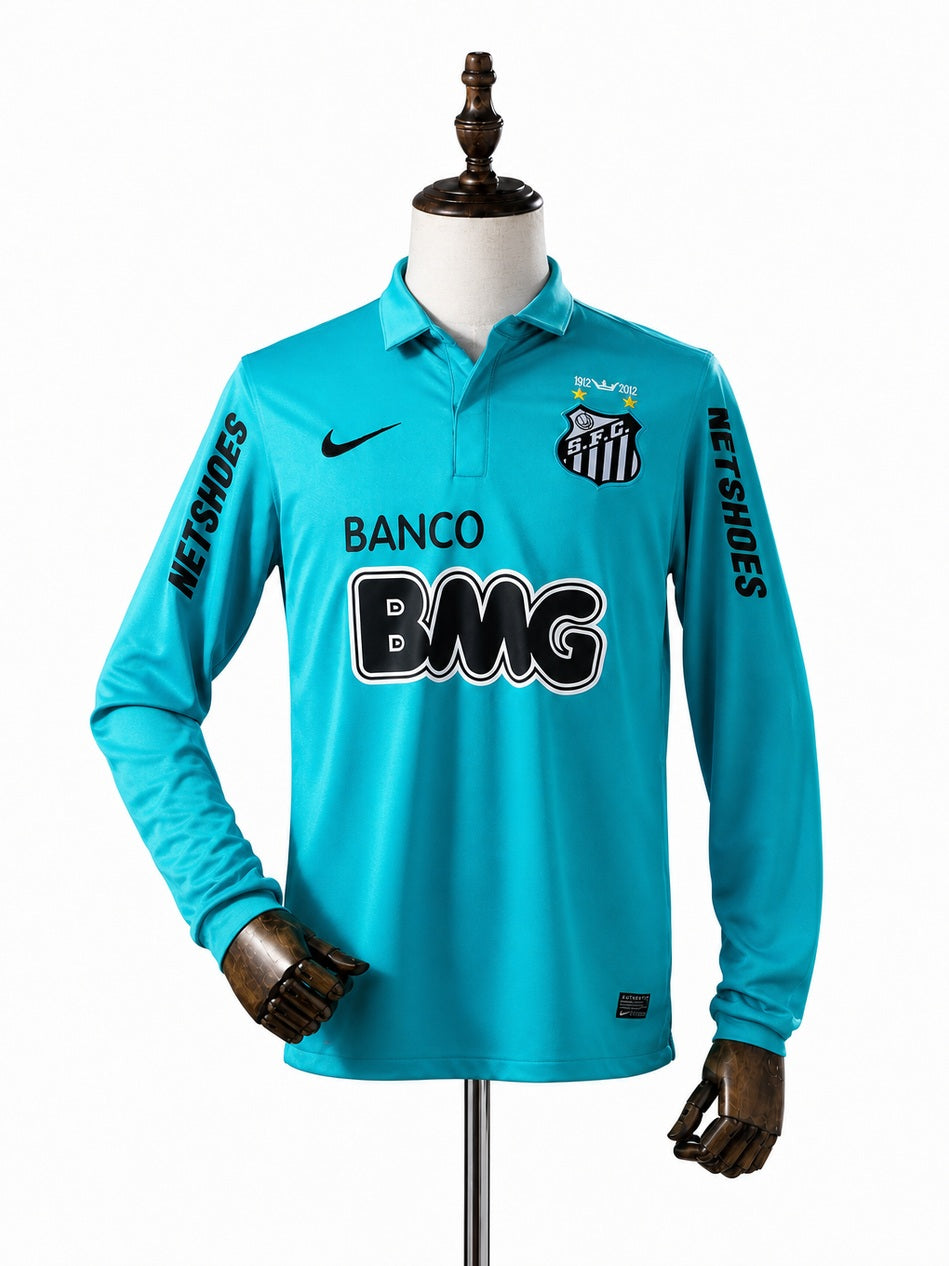 Santos Second Away Retro Long Sleeve Jersey front wood mannequin white background
