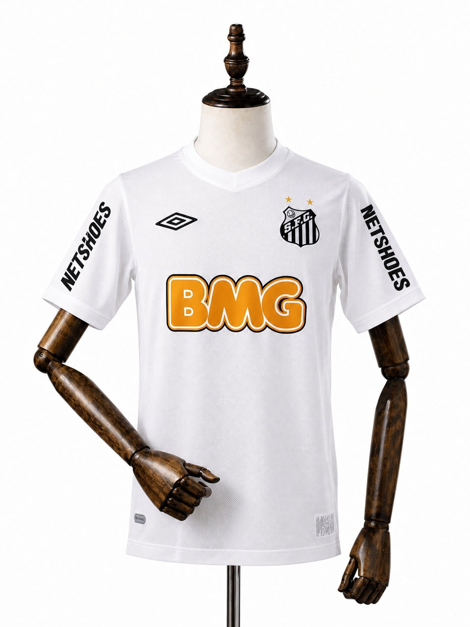 Santos Vintage Jersey Retro NEYMAR JR #11 Santos FC Home 2012 front wood mannequin white background