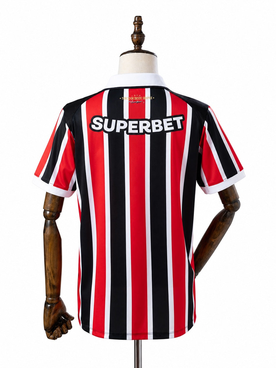 São Paulo 26/27 Away Jersey back wood mannequin white background