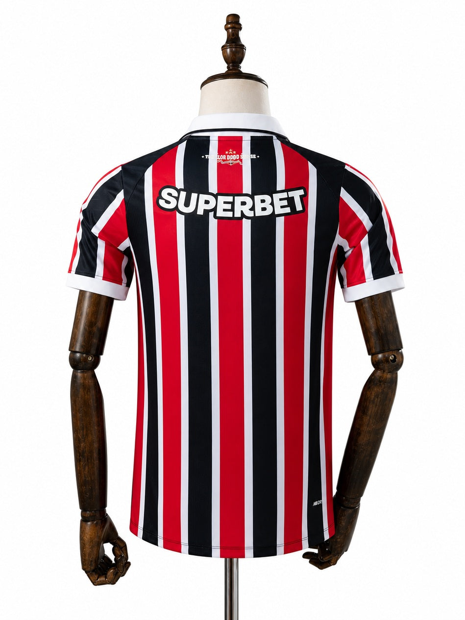 São Paulo 26/27 Away Player Version Jersey back wood mannequin white background