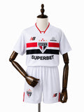 São Paulo 26/27 Home Kids Kit Jersey front wood mannequin white background