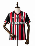 São Paulo Away All Sponsors Jersey front wood mannequin white background