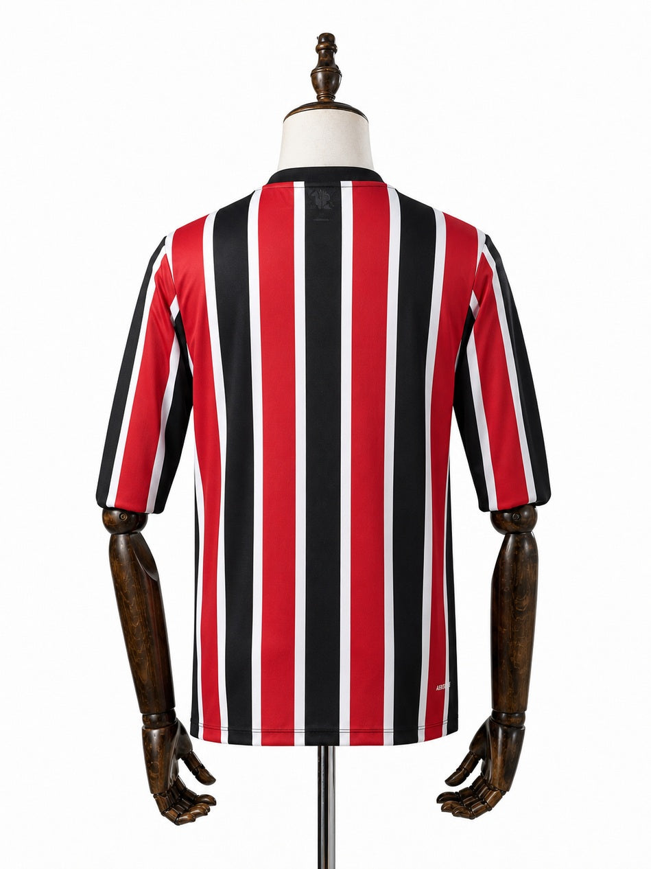 São Paulo Away Long Sleeve Jersey back wood mannequin white background