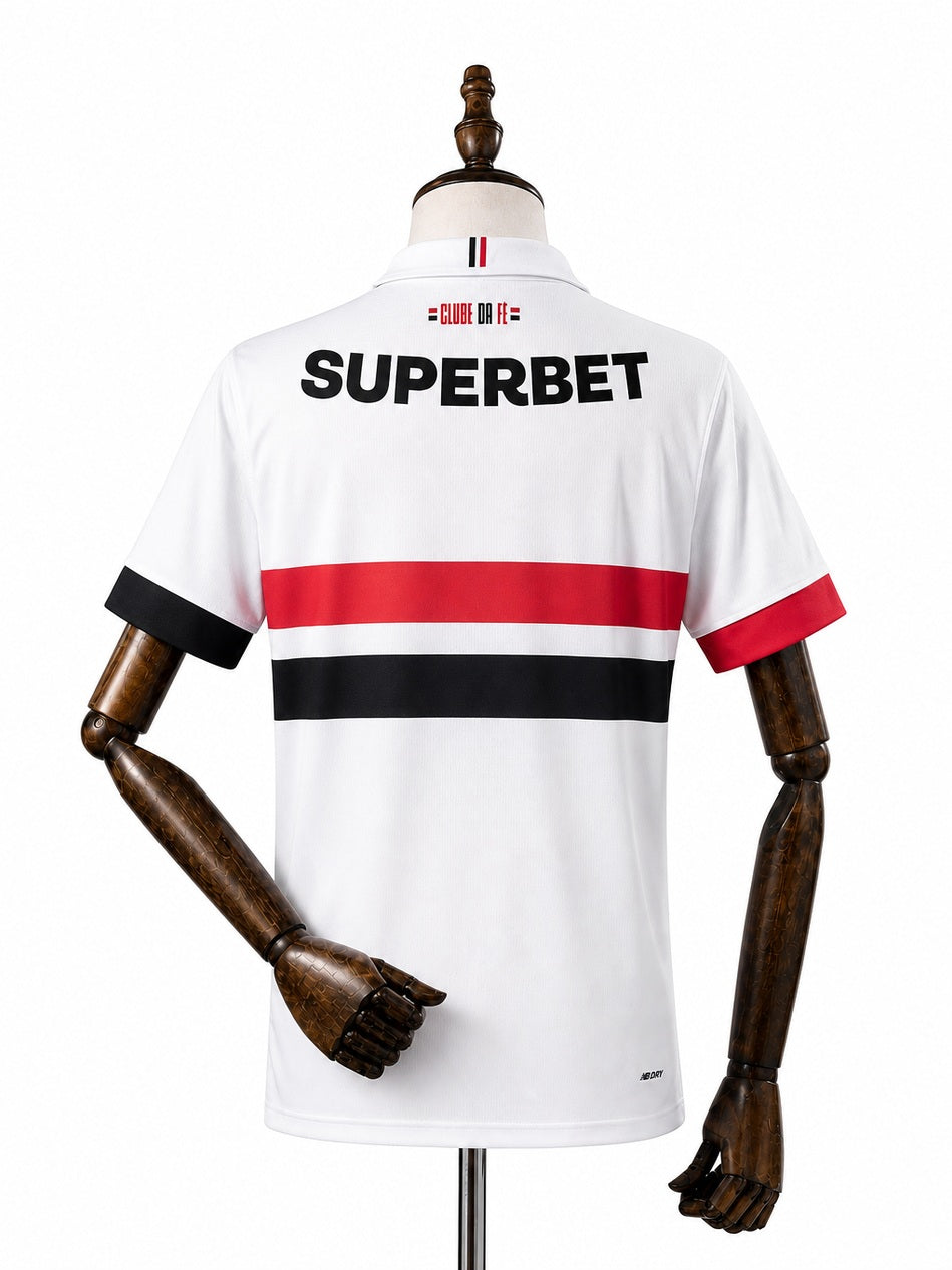 São Paulo home All sponsors Jersey back wood mannequin white background