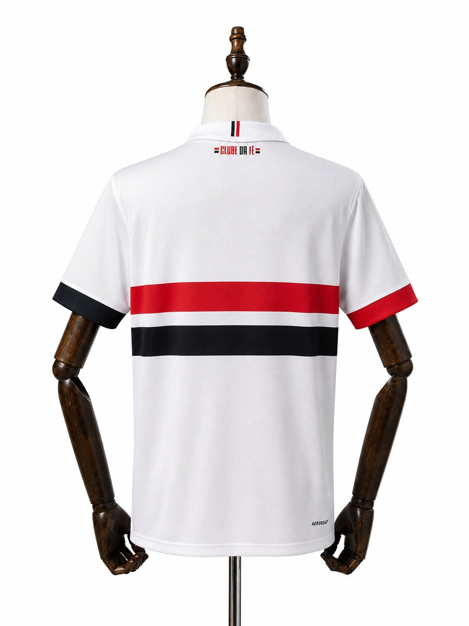 São Paulo Home Jersey back wood mannequin white background