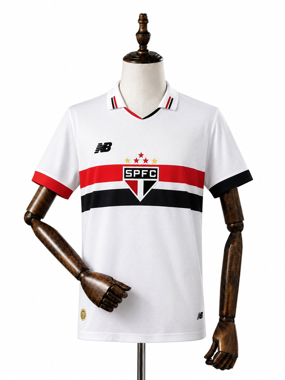 São Paulo Home Jersey front wood mannequin white background